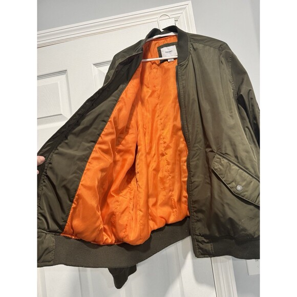 Old Navy Mens XXL (fits like XL) Olive Green MA-1 Bomber Jacket Flight Military - Picture 3 of 7
